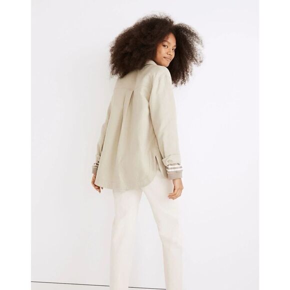 Madewell Waffleback Branner Cream Shirt Jacket XL - Picture 3 of 12